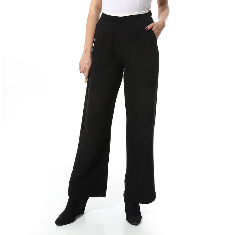 Classic Wide-Leg Pants ƒ?? Black