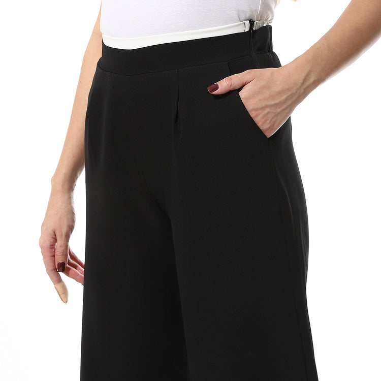 Classic Wide-Leg Pants ƒ?? Black