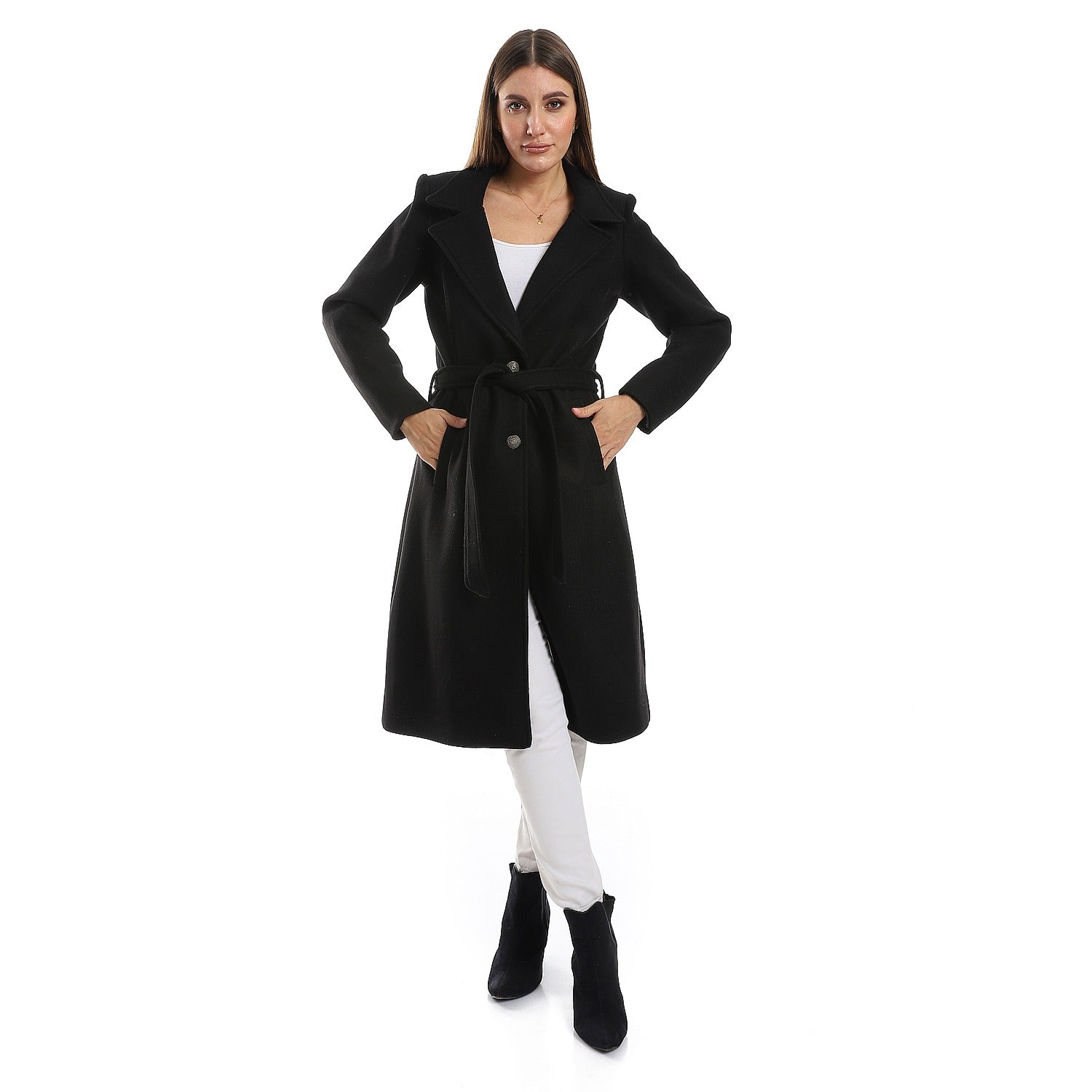 Classic Belted Coat ƒ?? Black