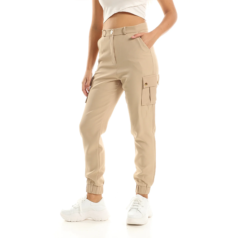 Cargo Jogger Pants -  Beige