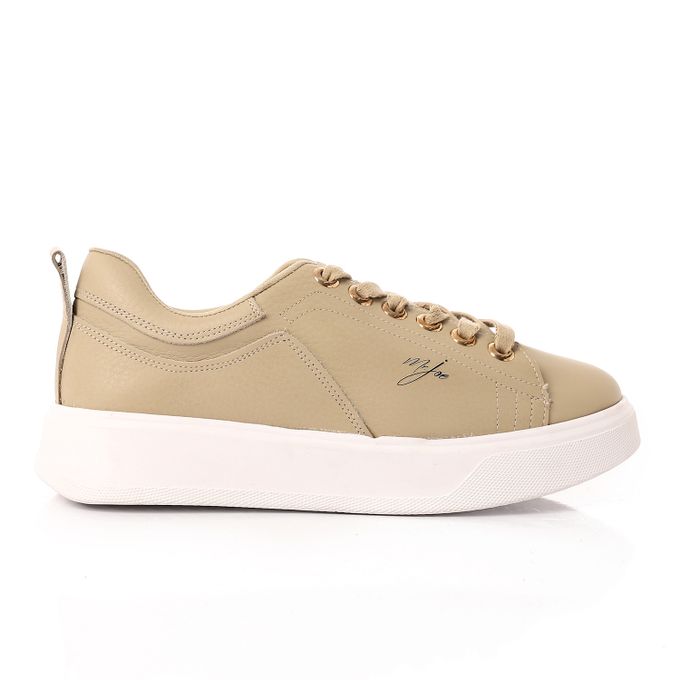 Classic Leather Sneakers - Beige