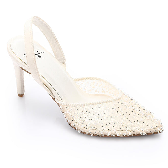 Glamour Shine Slingbacks Off White