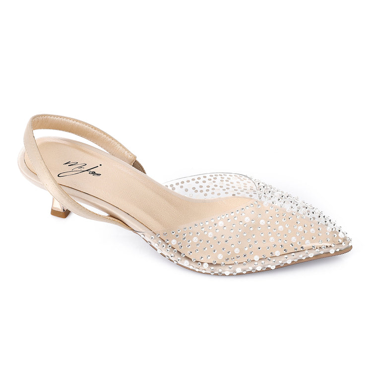 Crystal Bloom Flats ƒ?? Beige