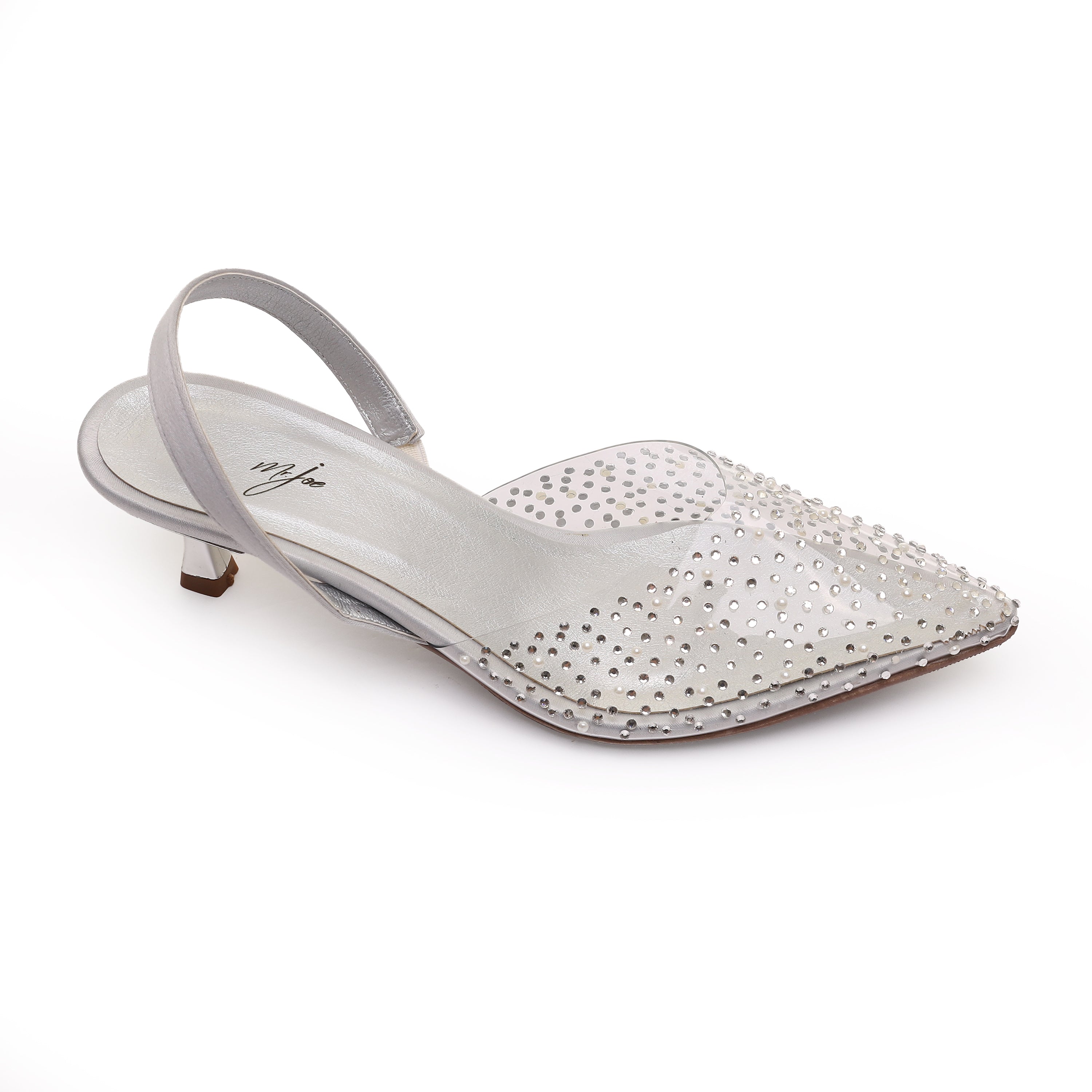 Crystal Bloom Flats Silver