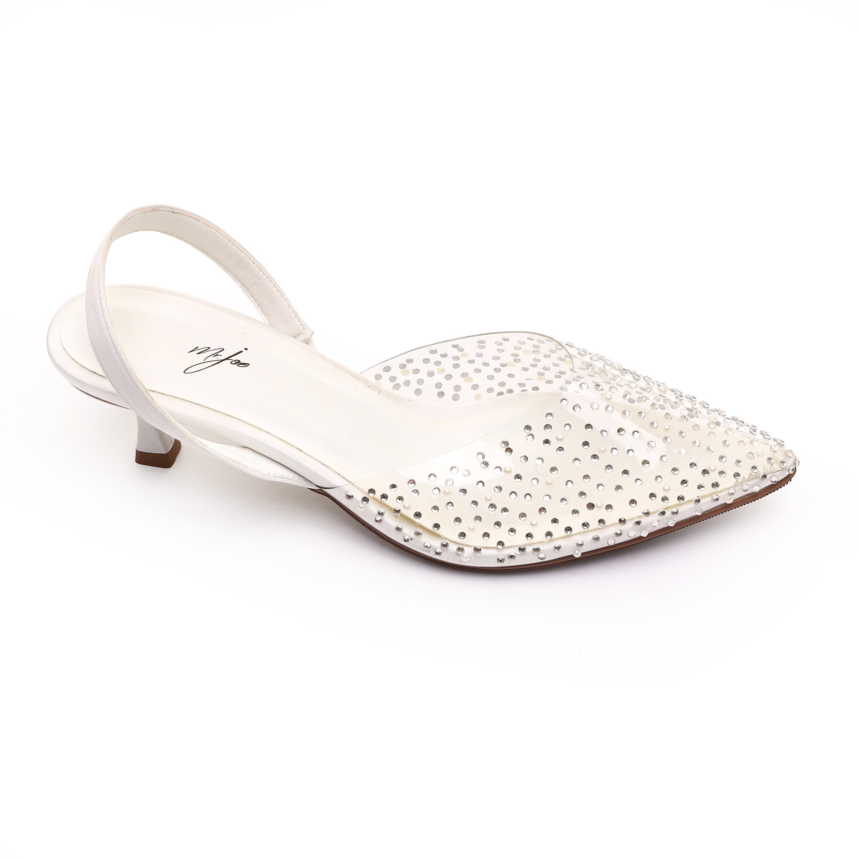 Crystal Bloom Flats White