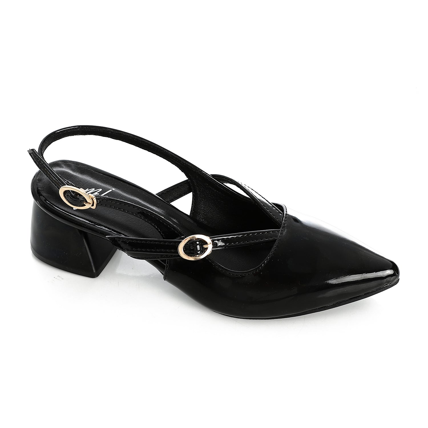Verne Cross Slingback Heels ƒ?? Black