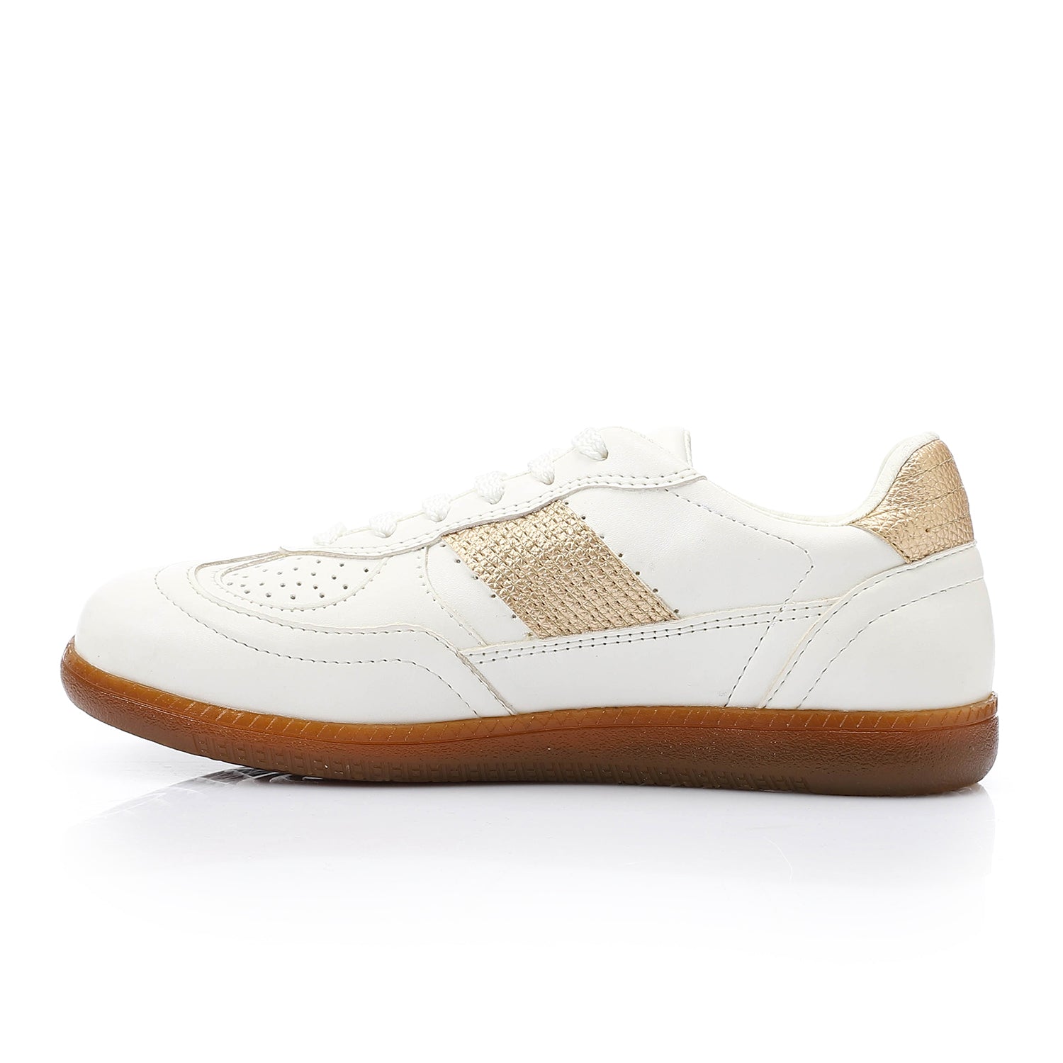 Golden Edge Sneakers ƒ?? White & Gold