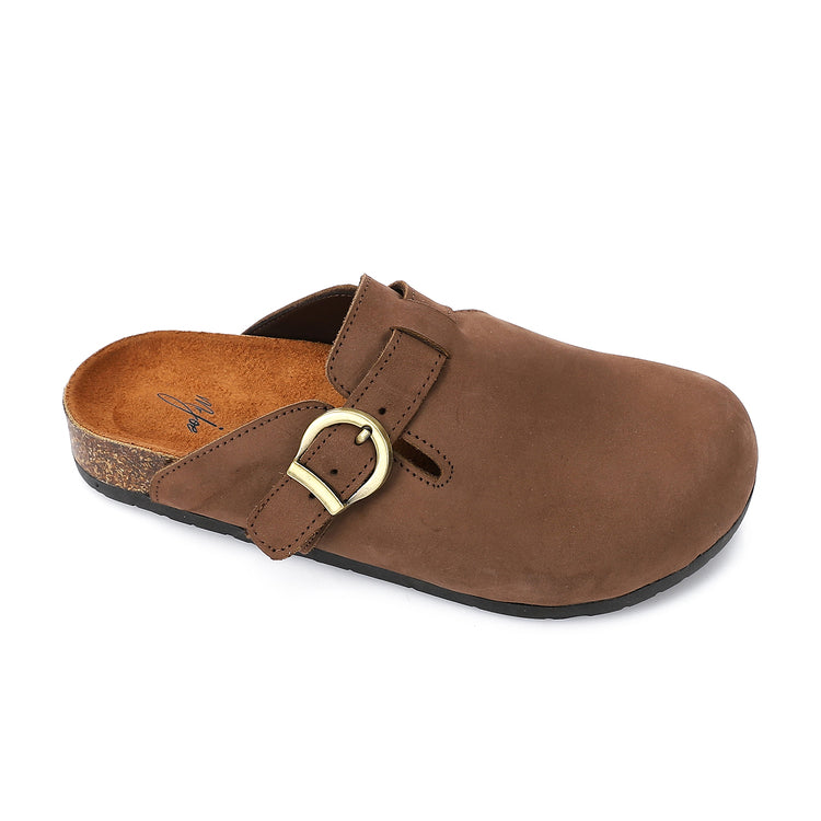 Comfort Buckle Clogs ƒ?? Brown