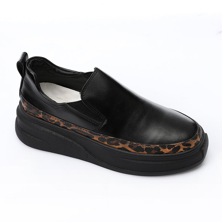 Leopard Edge Platform Sneakers ƒ?? Black