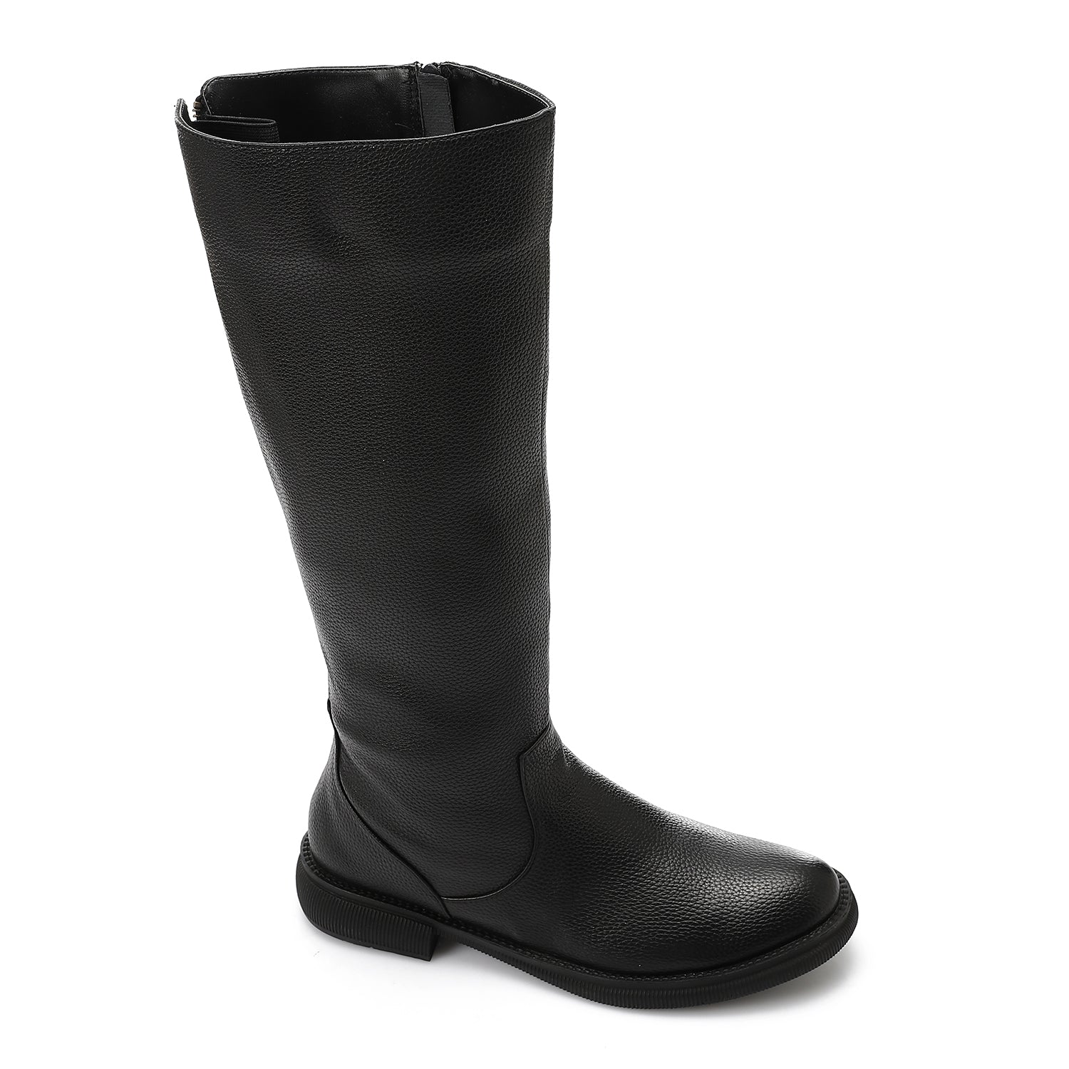 Double Zipper Knee-High Boots - Black