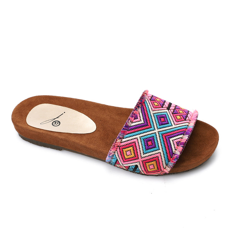 Boho Pattern Slides ƒ?? Multicolor