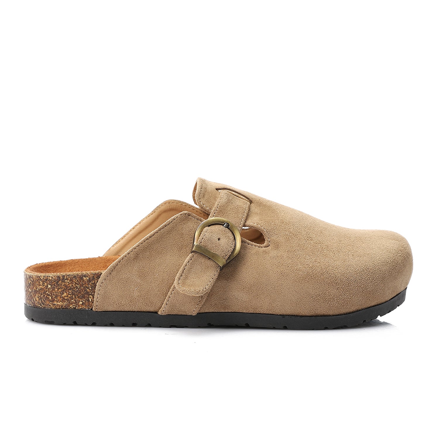 Comfort Buckle Clogs - Beige