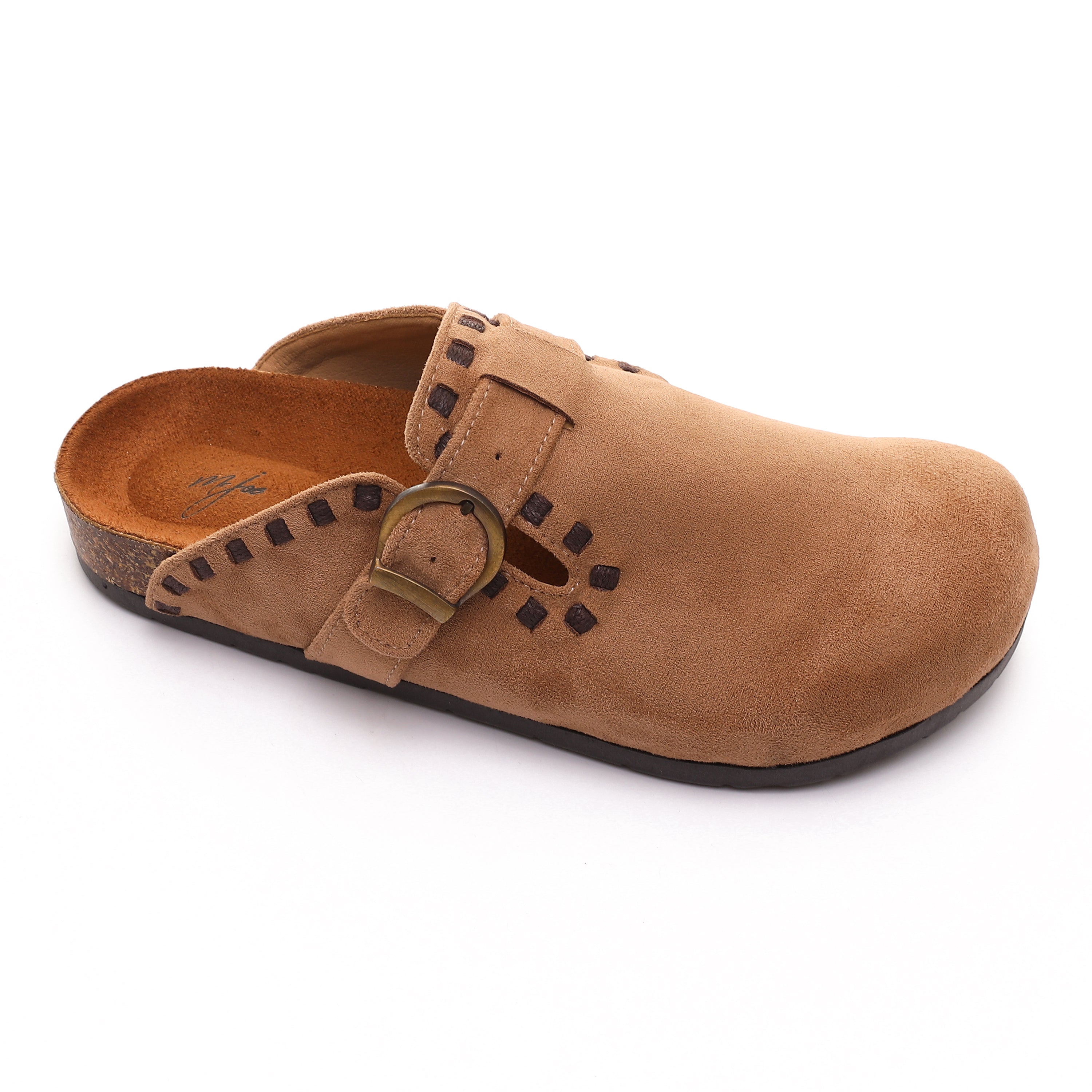Comfort Buckle Clogs - cafe