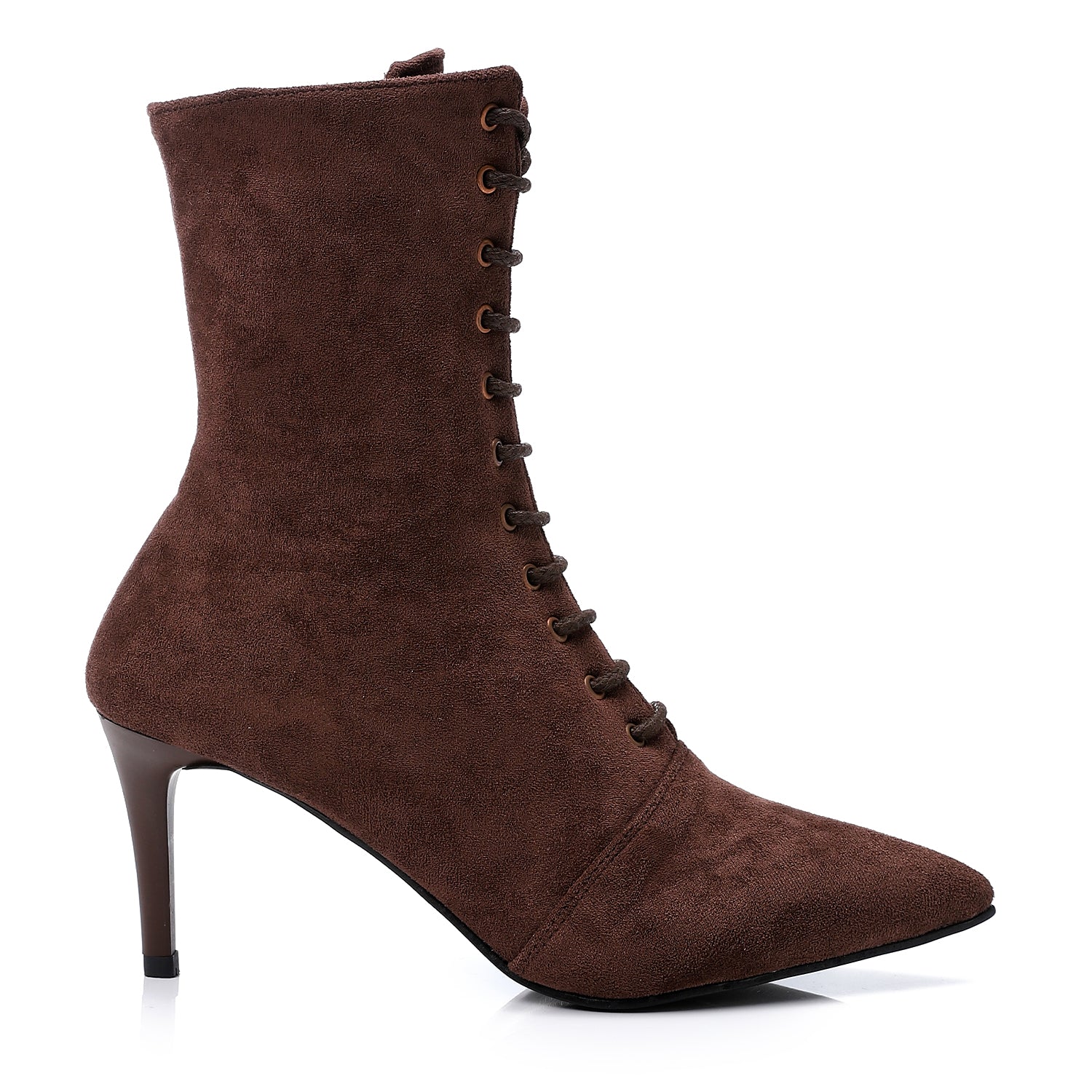 Suede Lace-Up Ankle Boots ƒ?? Brown
