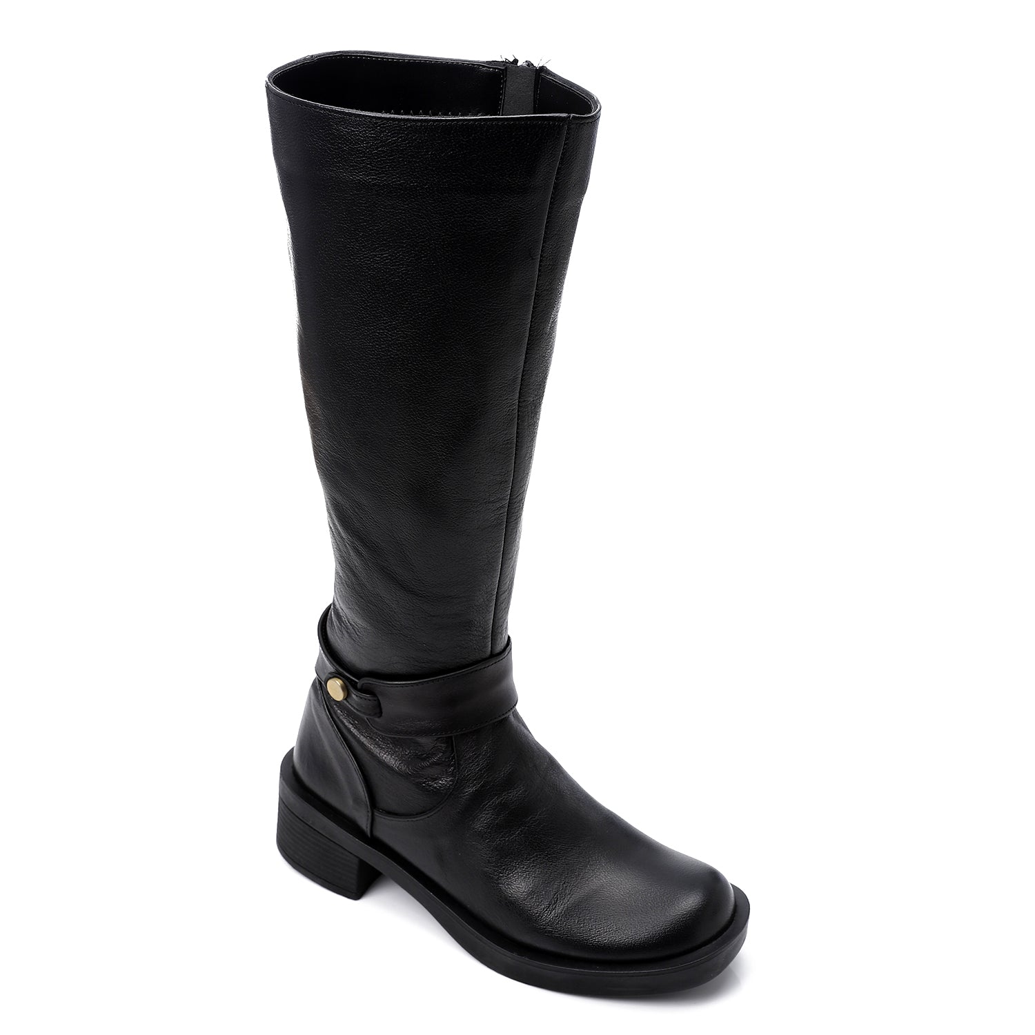 Mid-Calf Buckle Boots ƒ?? Black