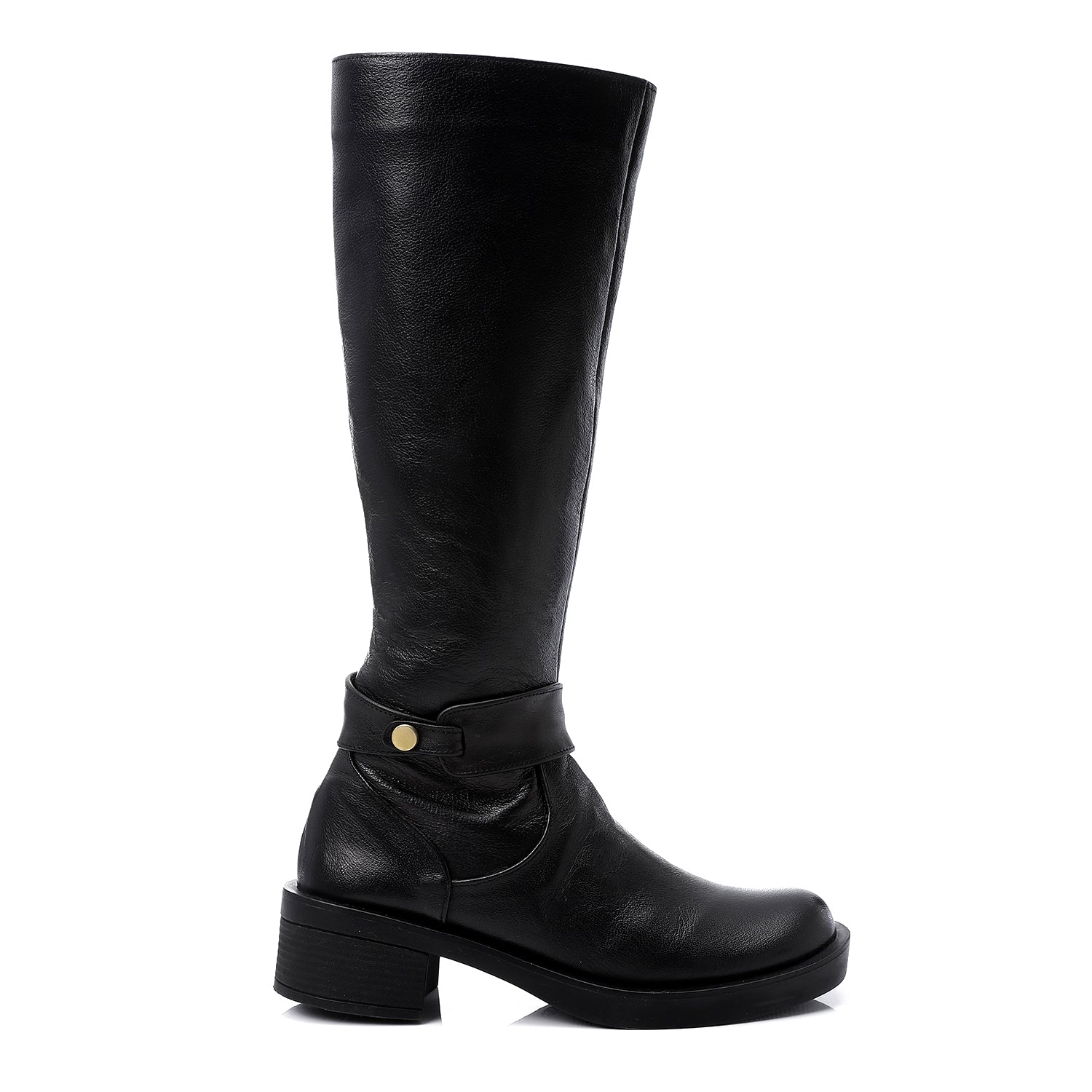 Mid-Calf Buckle Boots ƒ?? Black