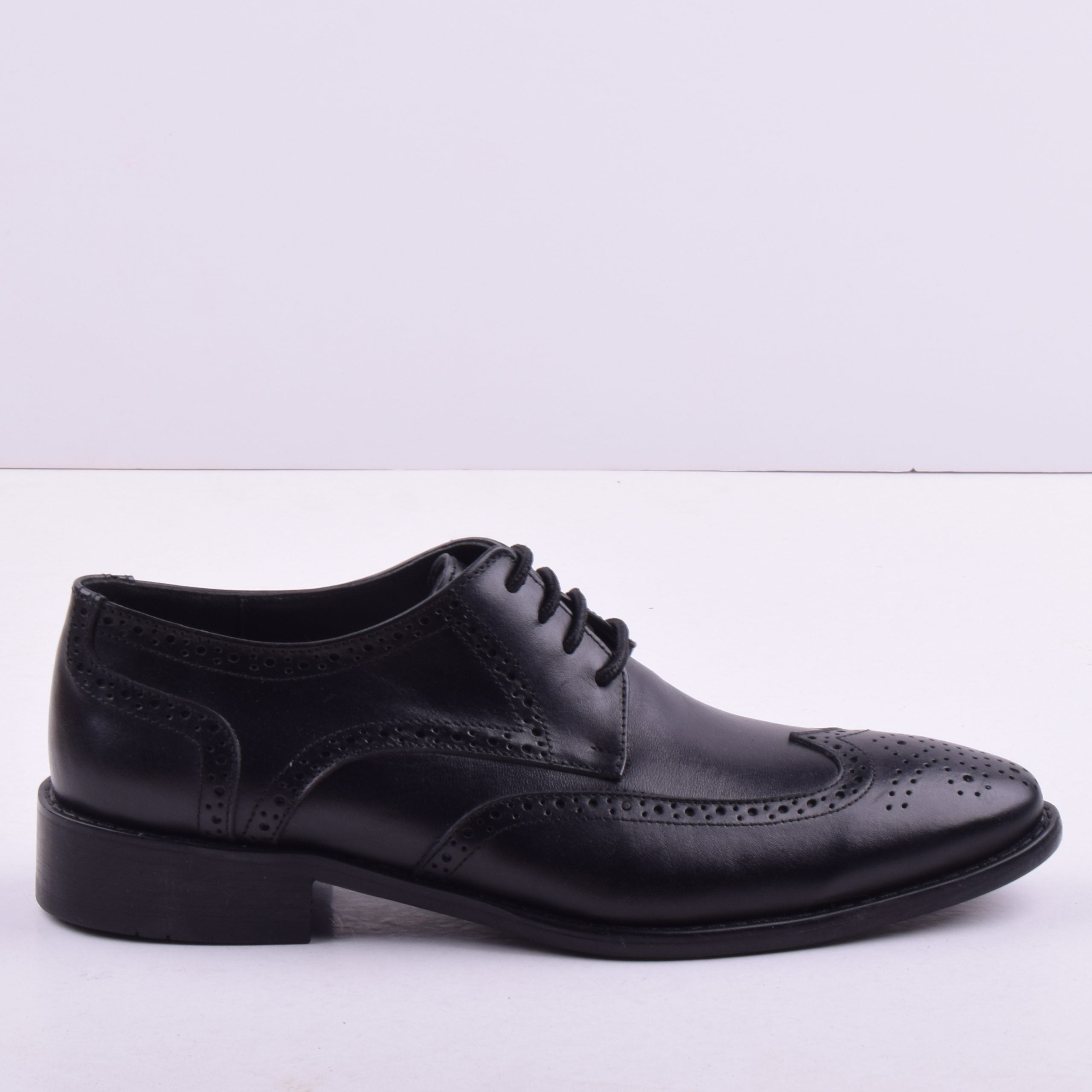 Men's Leather Brogue Oxford Shoes - Black