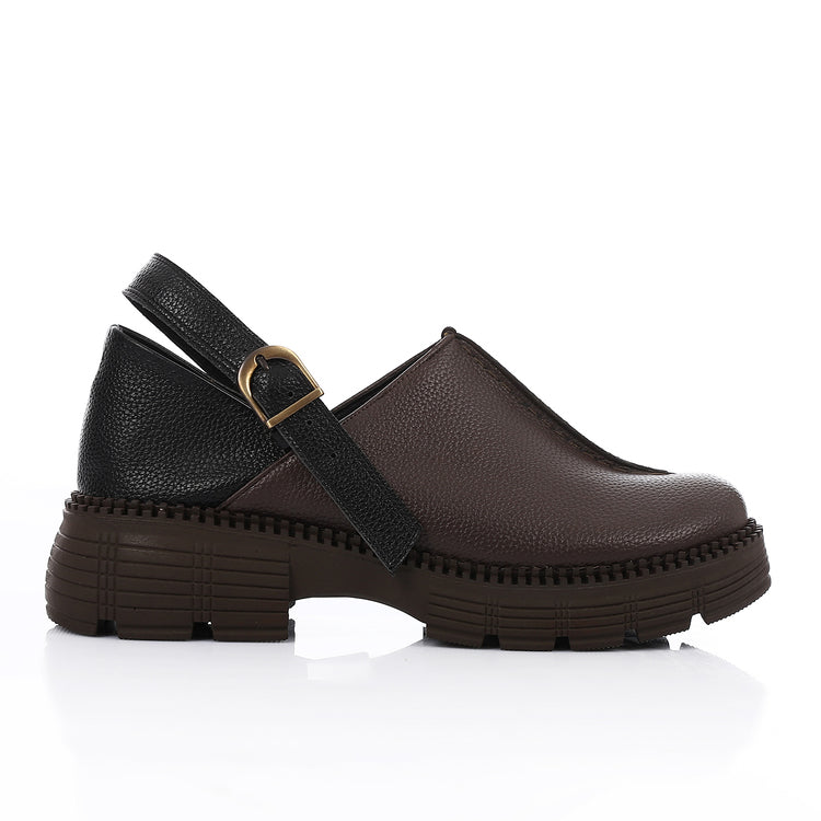 Two-Tone Comfort Loafers - Brown & Black