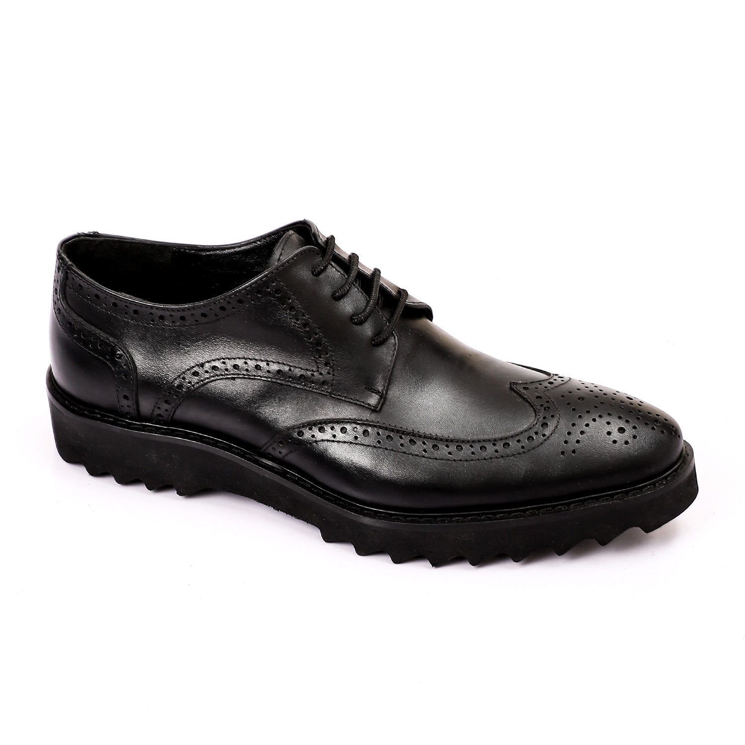 Men's Leather Brogue Derby Shoes ƒ?? Black