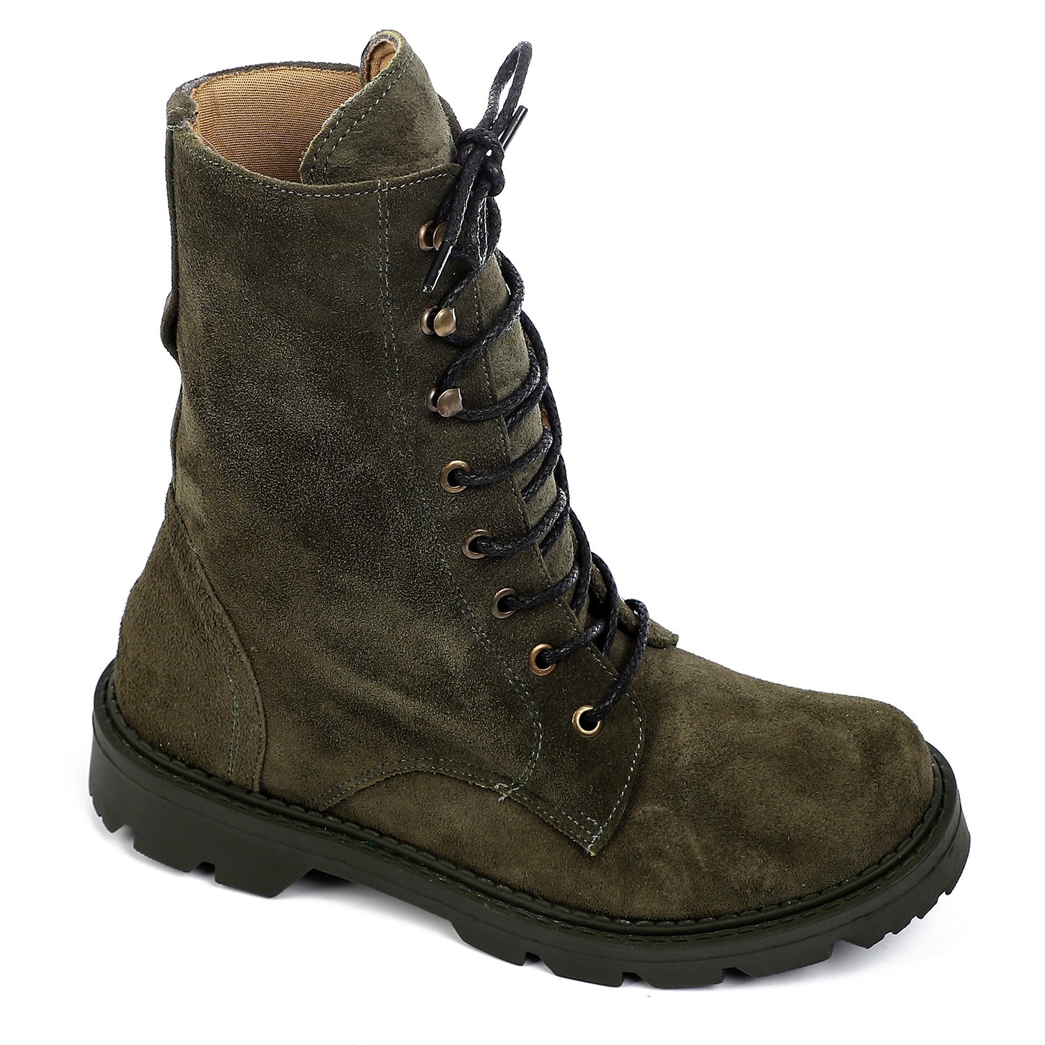Classic Suede Combat Boots ƒ?? Dark Olive