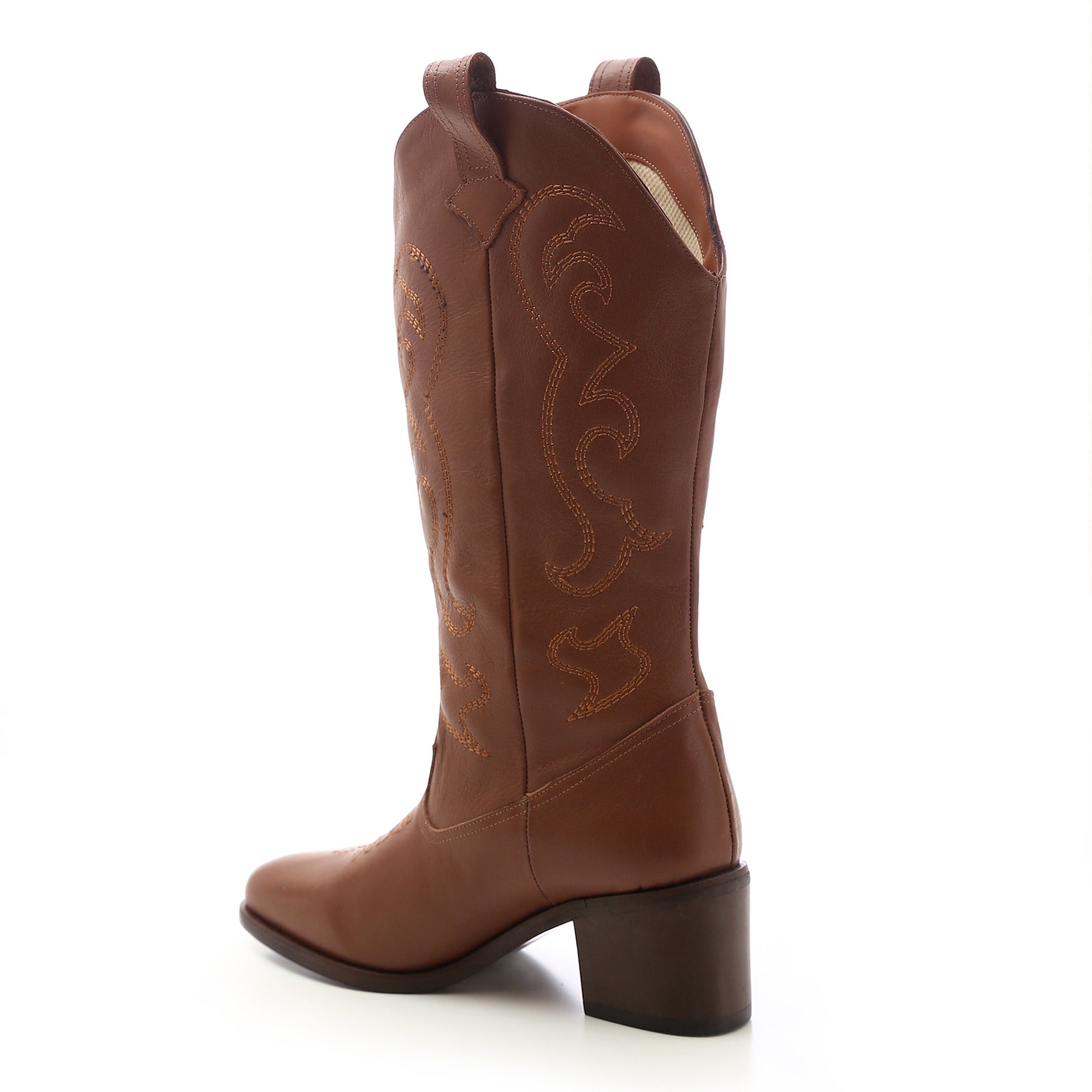 Western Leather Tall Boots ƒ?? Brown