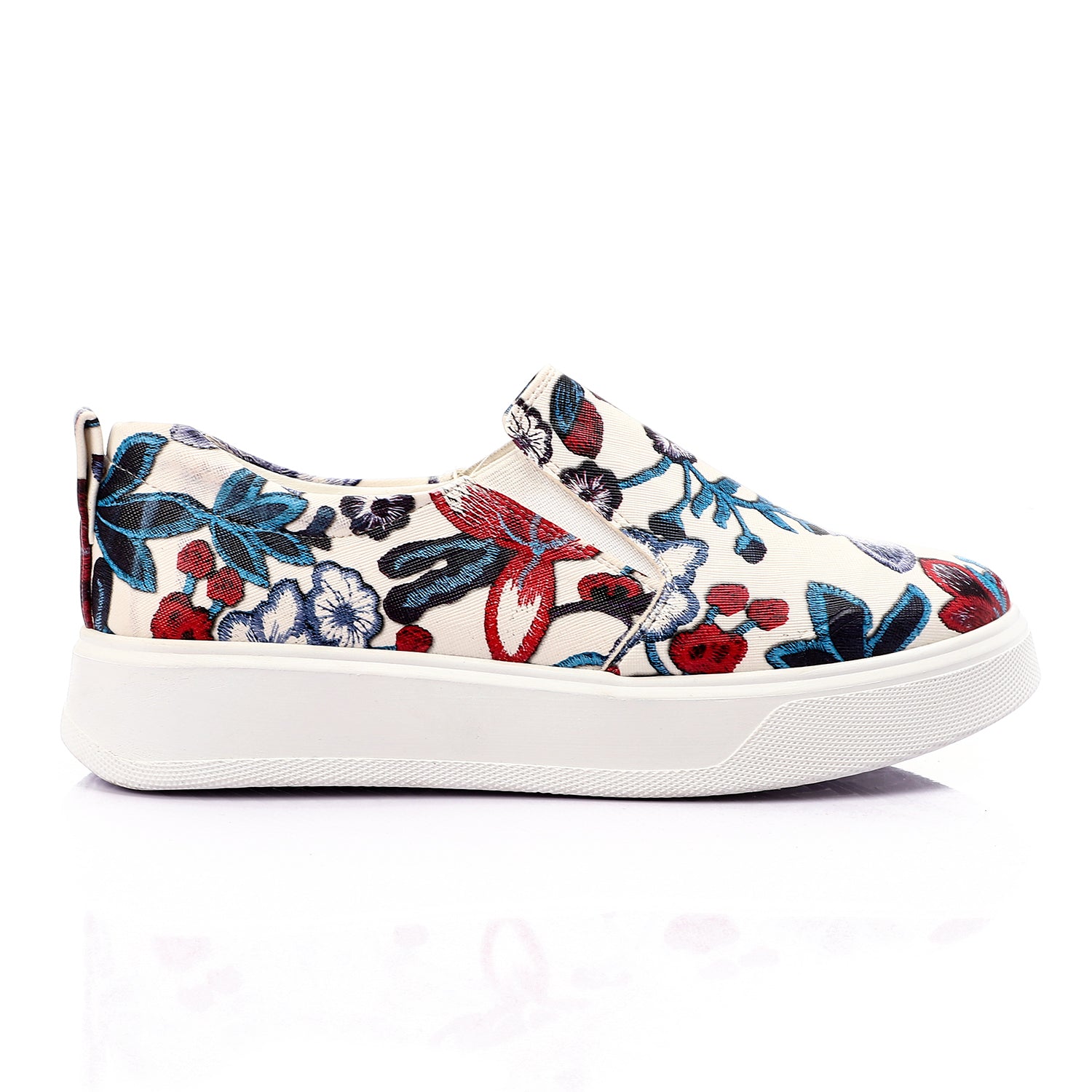 Floral Slip-On Platform Shoes ƒ?? Multicolor