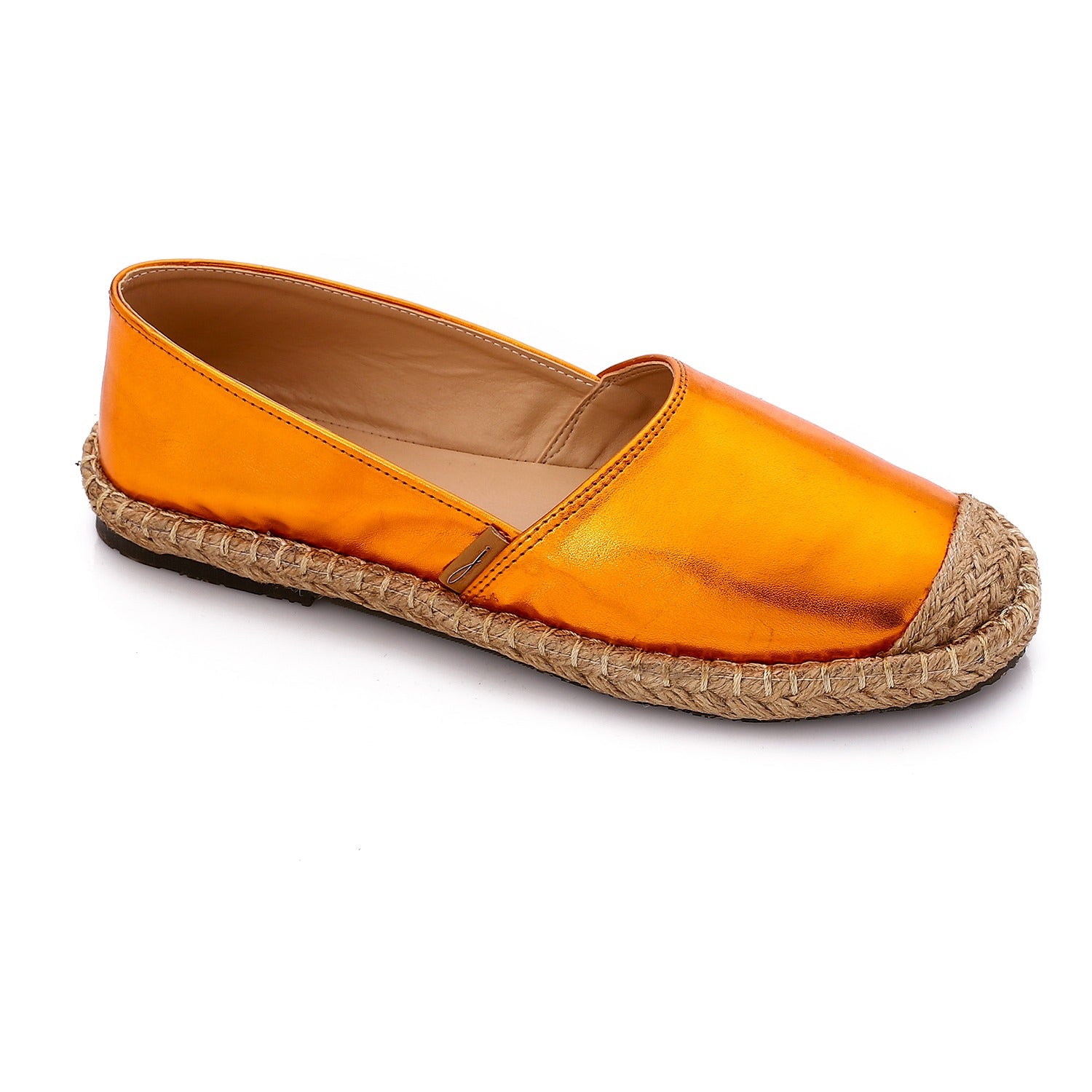 Leather Espadrille Flats ƒ?? Orange