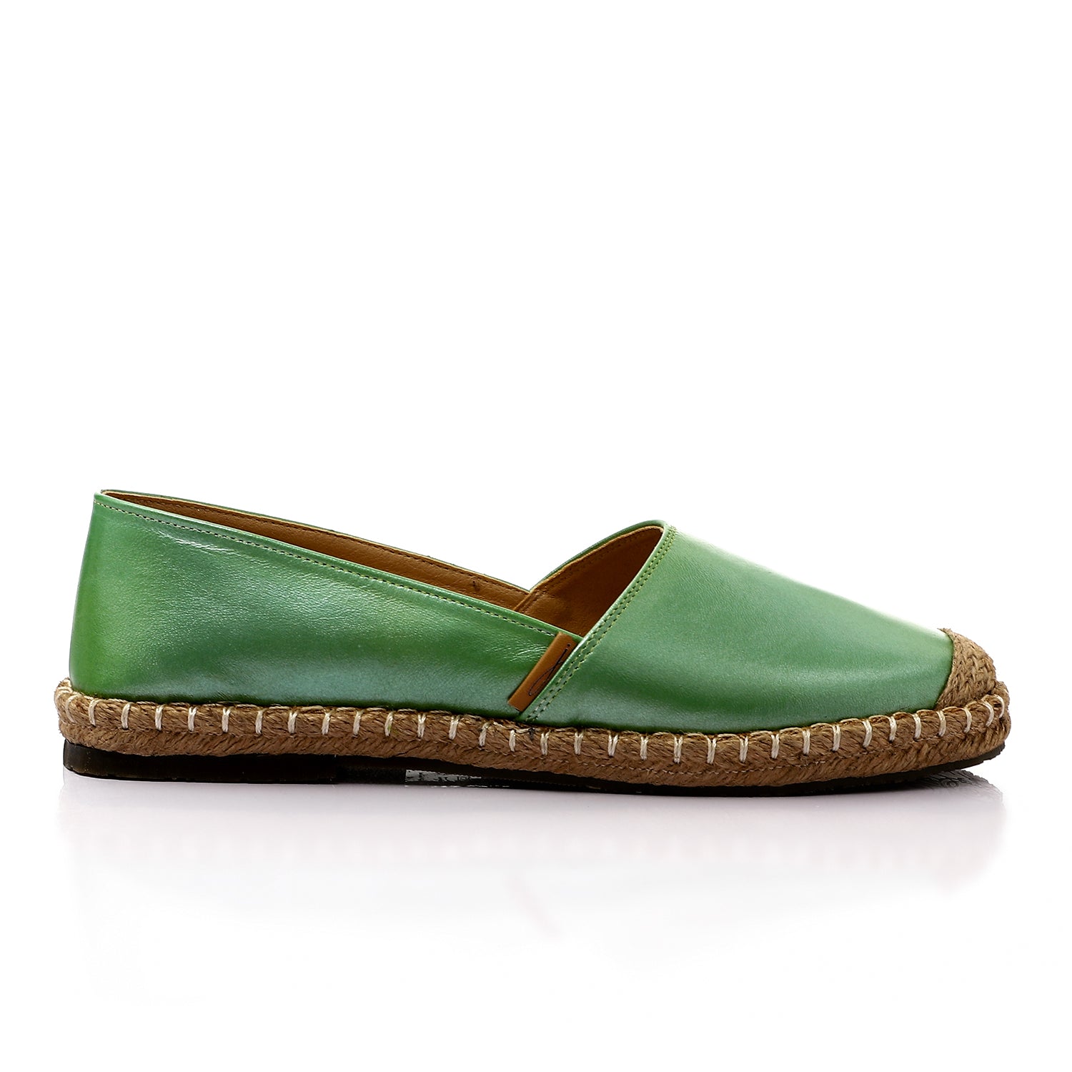 Leather Espadrille Flats ƒ?? Green