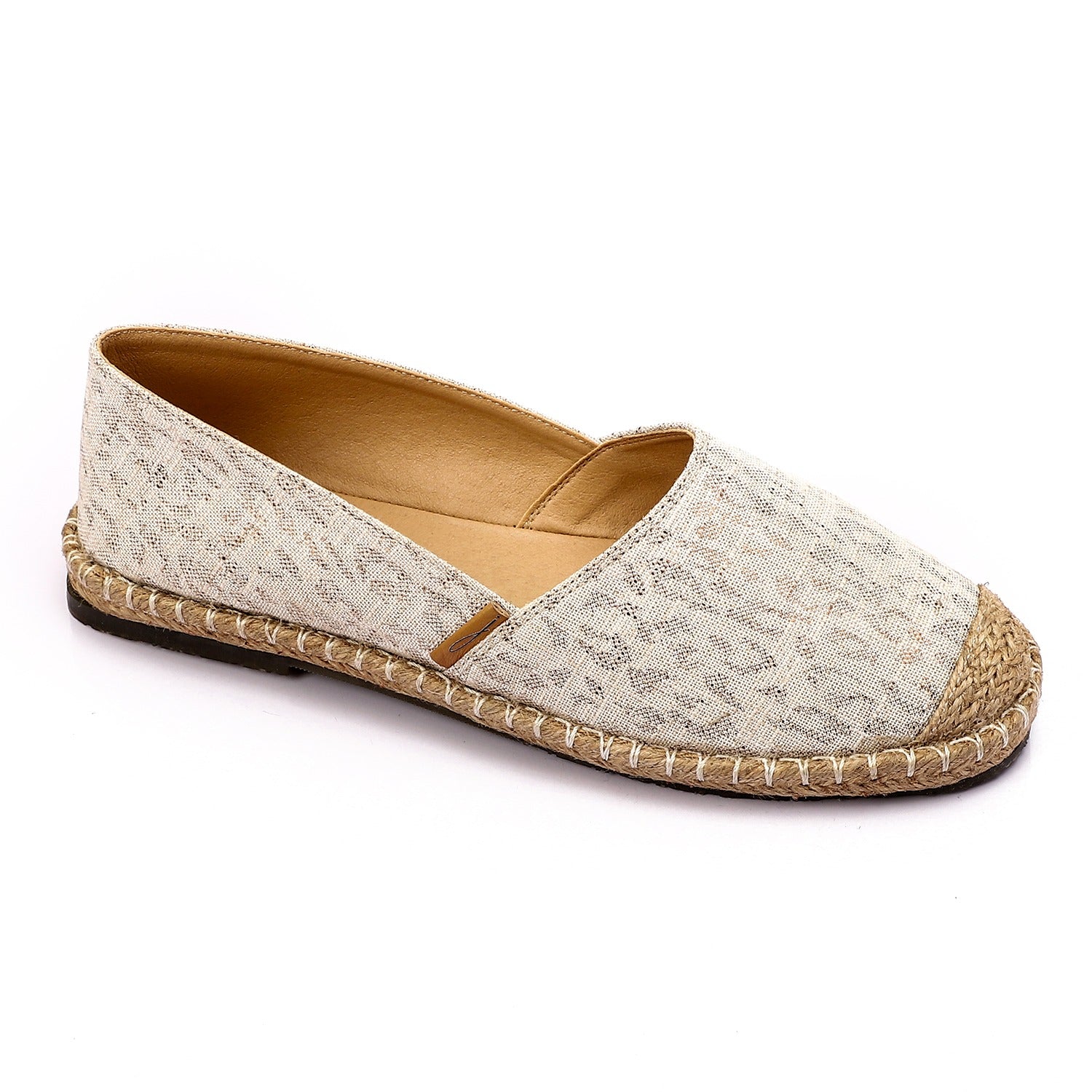 Textured Espadrille Flats ƒ?? Beige