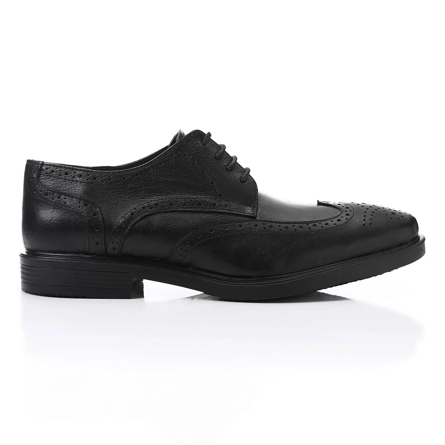 Leather Brogue Derby Shoes ƒ?? Black