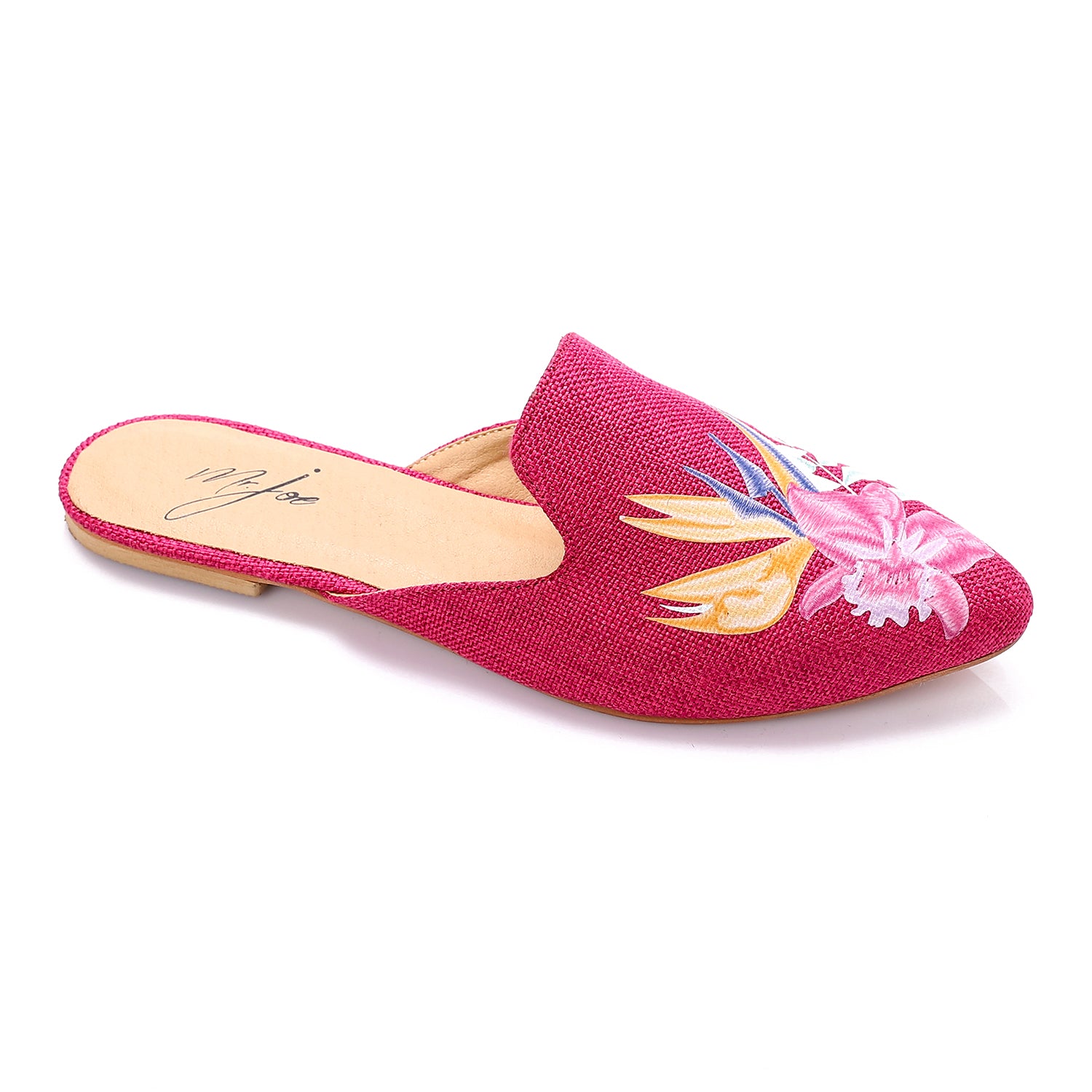 Floral Printed Slip-On Mules ƒ?? Fuchsia
