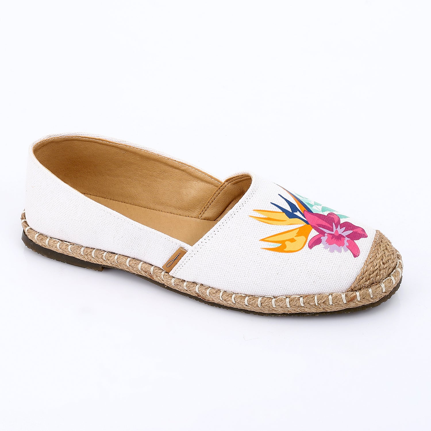 Floral Canvas Espadrilles ƒ?? White