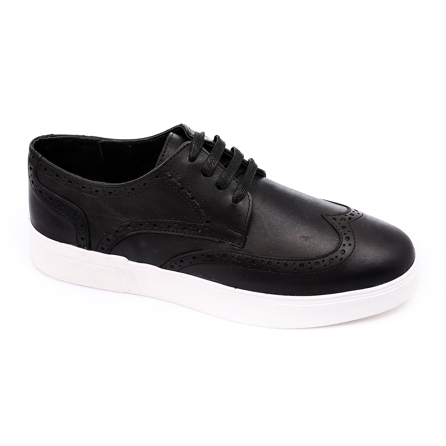 Leather Brogue Sneakers ƒ?? Black