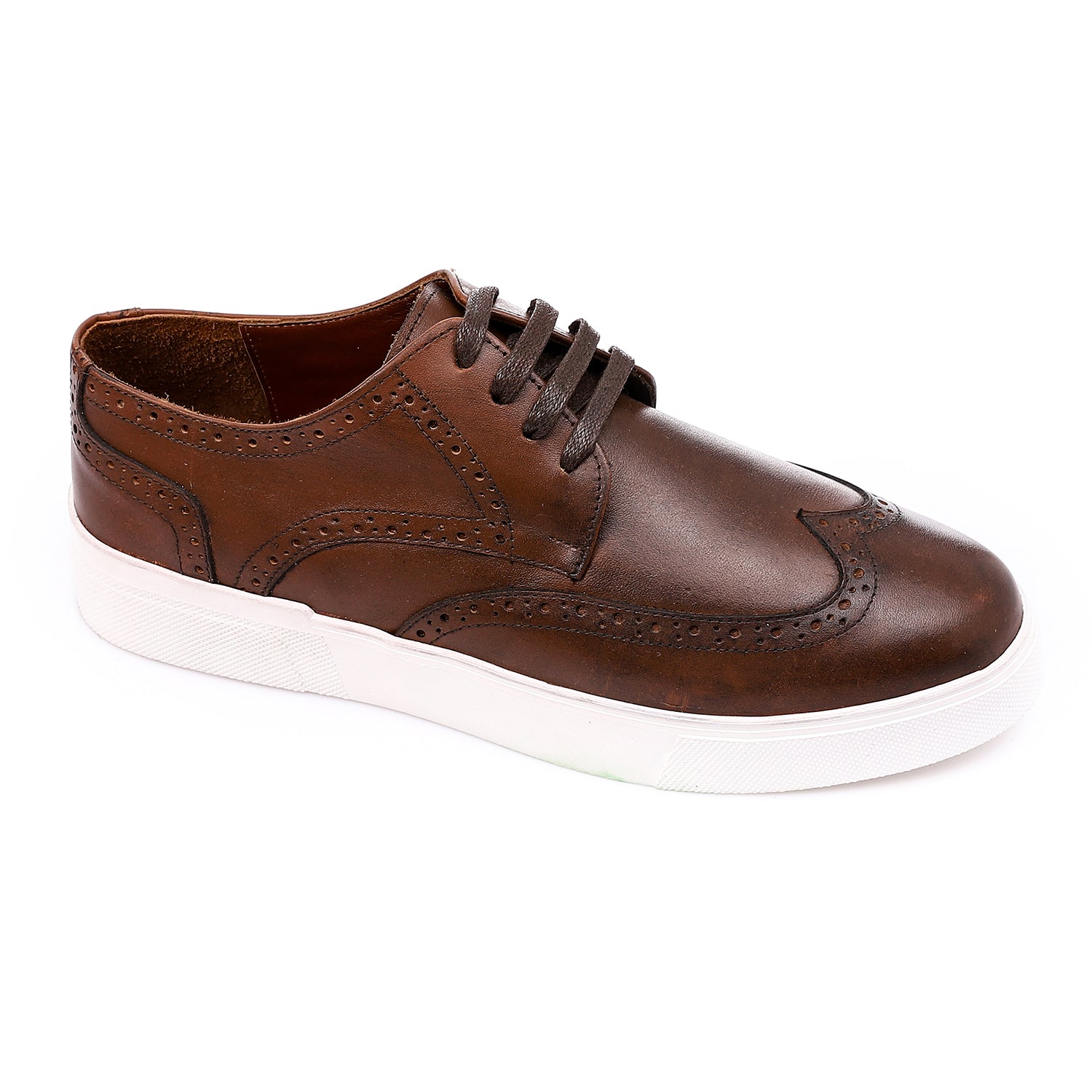 Leather Brogue Sneakers ƒ?? Brown