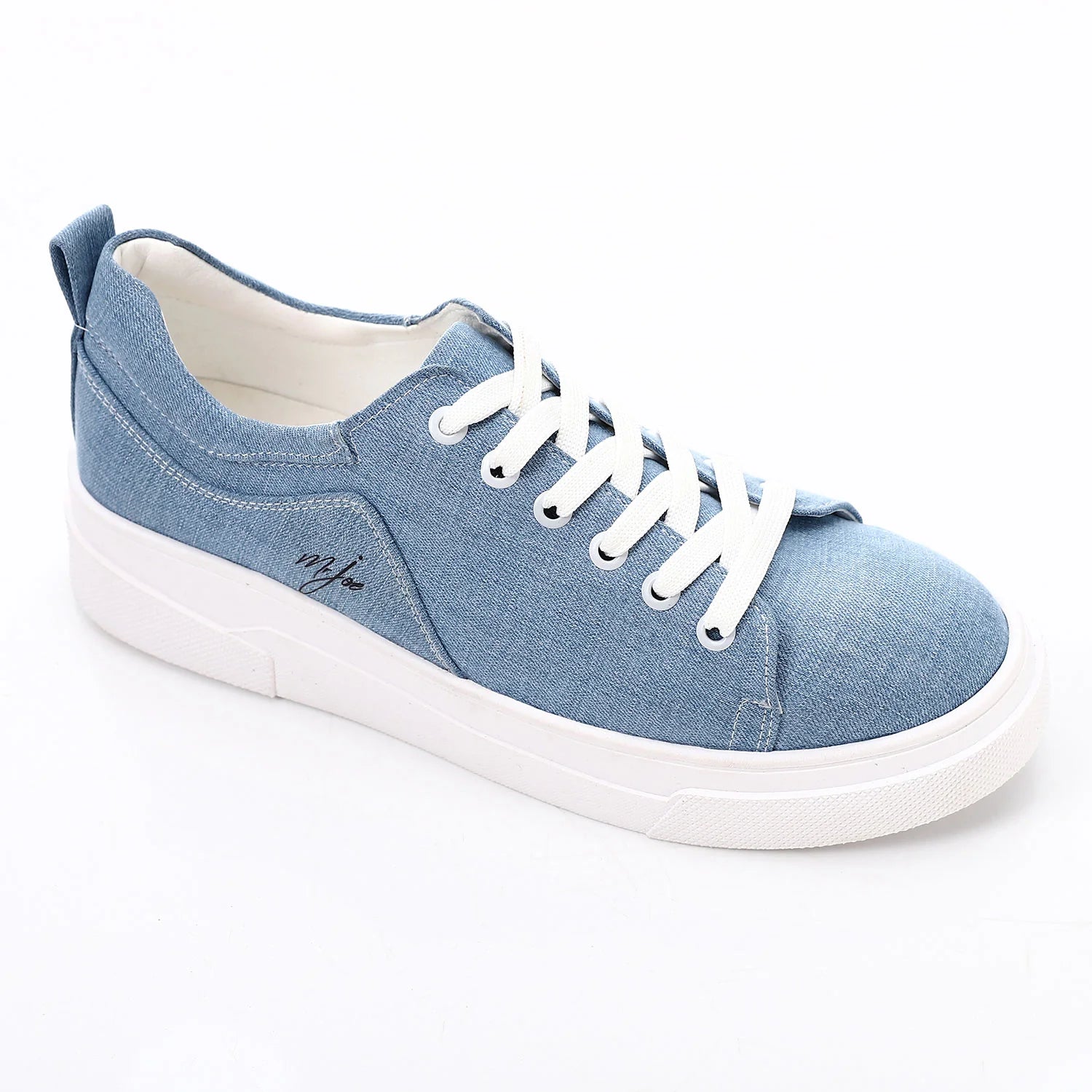 Denim Lace-Up Sneakers ƒ?? Light Blue