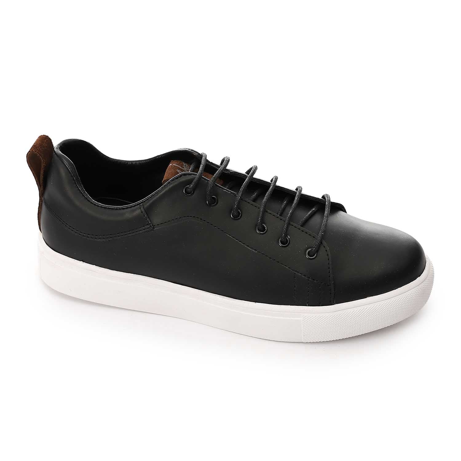 Men's Leather Low-Top Sneakers ƒ?? Black