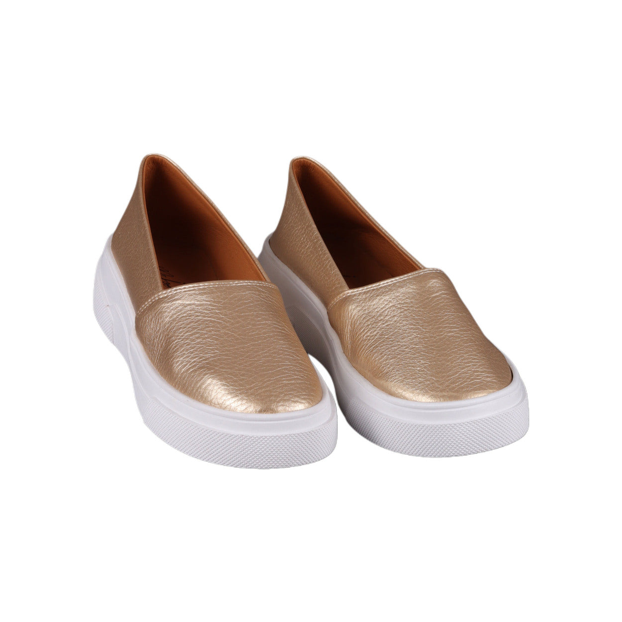 Metallic Slip-On Sneakers ƒ?? Gold