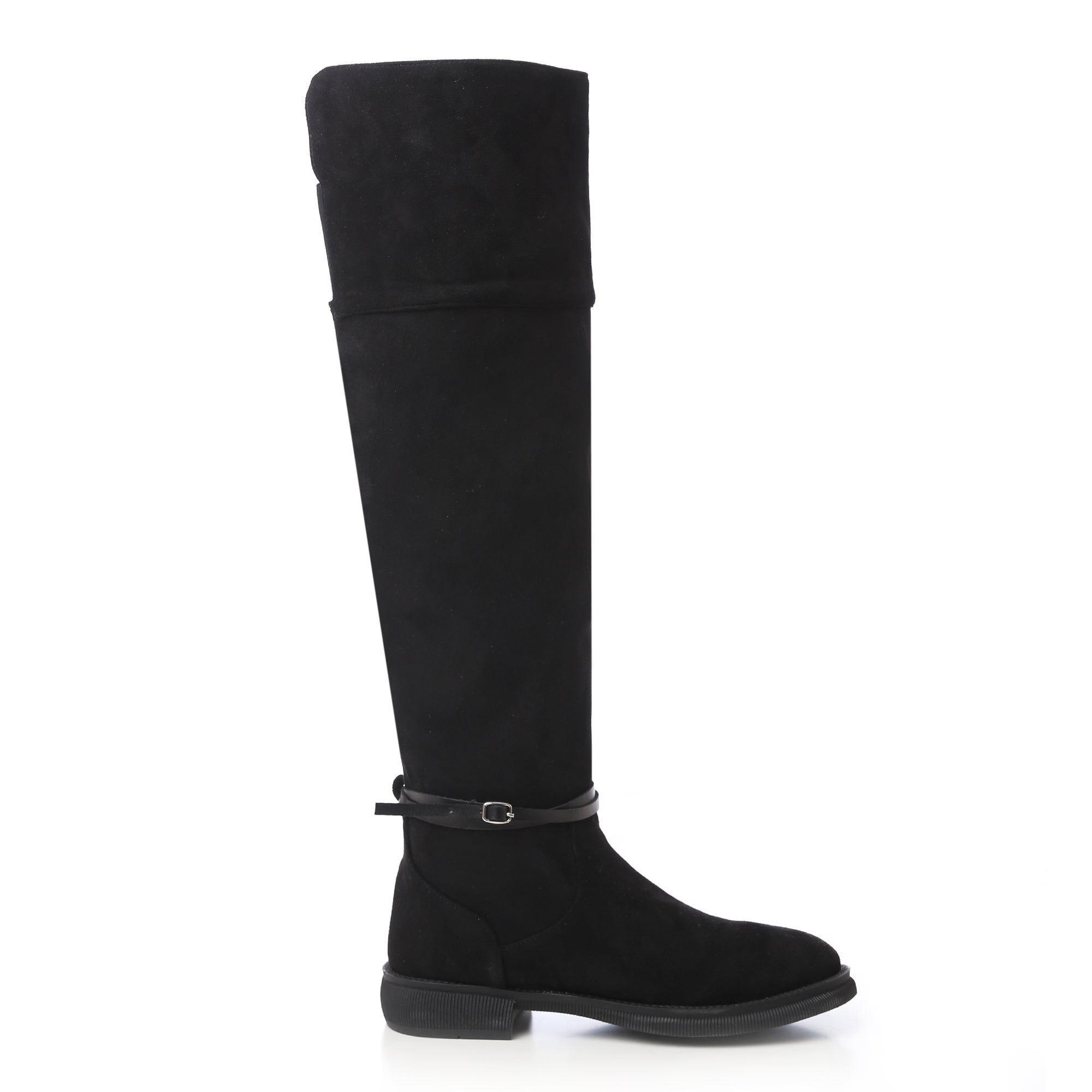 Over-The-Knee Suede Boots ƒ?? Black