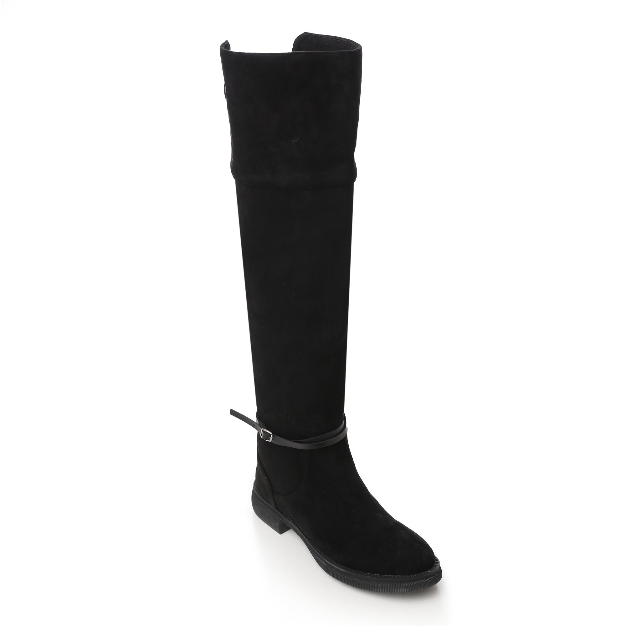 Over-The-Knee Suede Boots ƒ?? Black