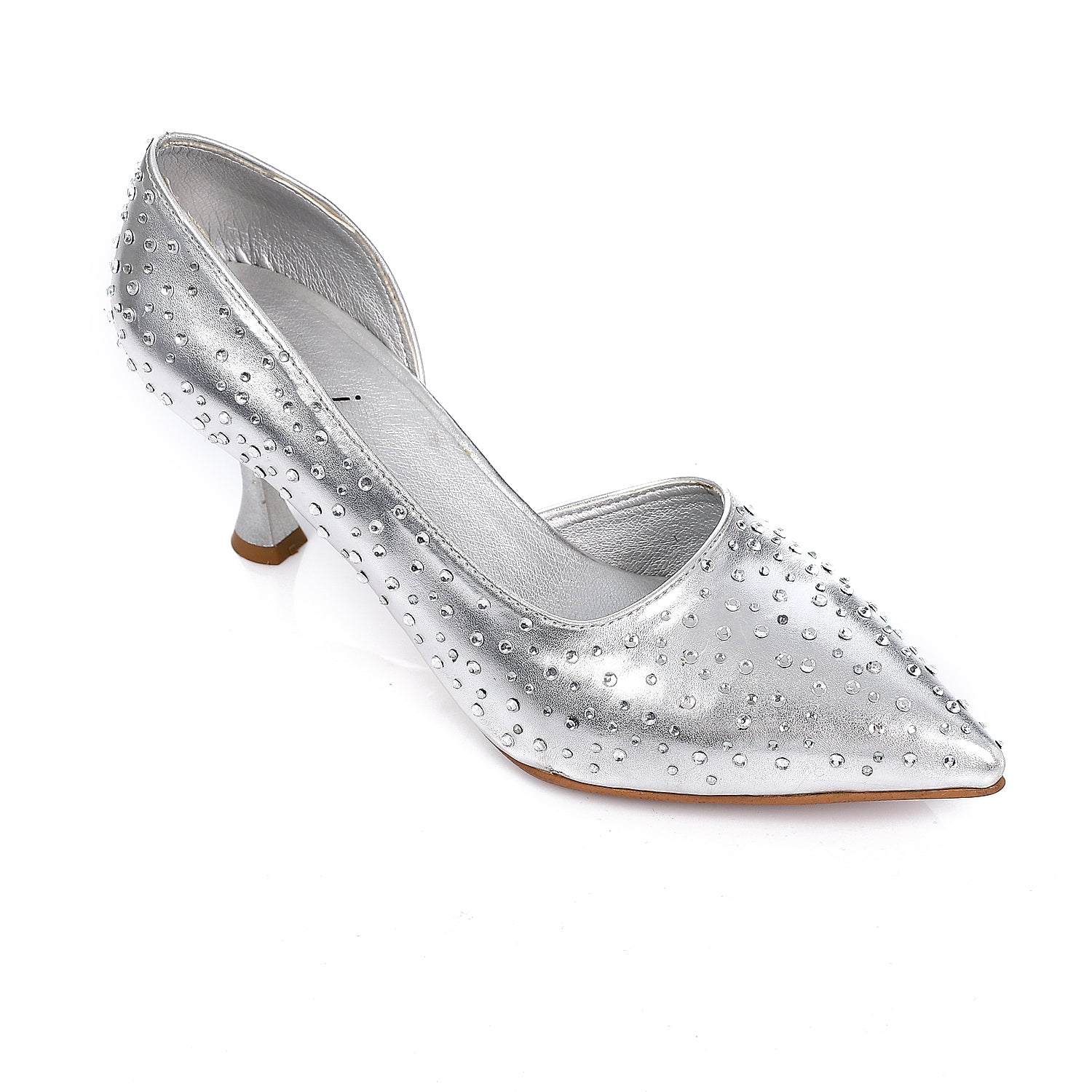 Rhinestone Pointed Heels ƒ?? Silver