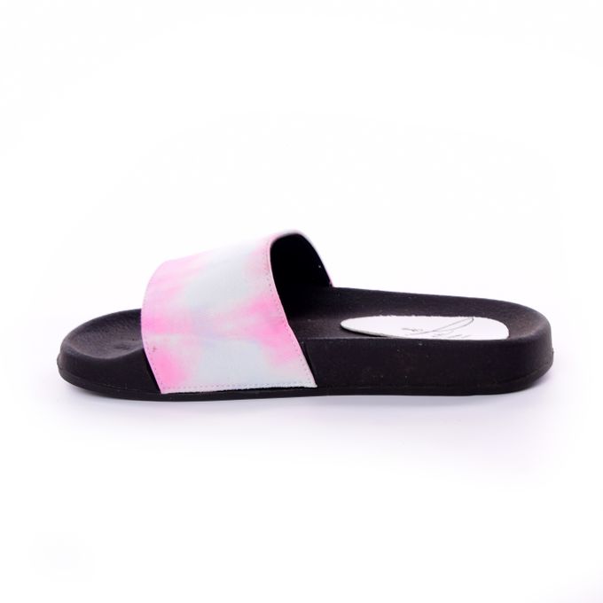 Tie-Dye Slide Mules - Fuchsia* Black