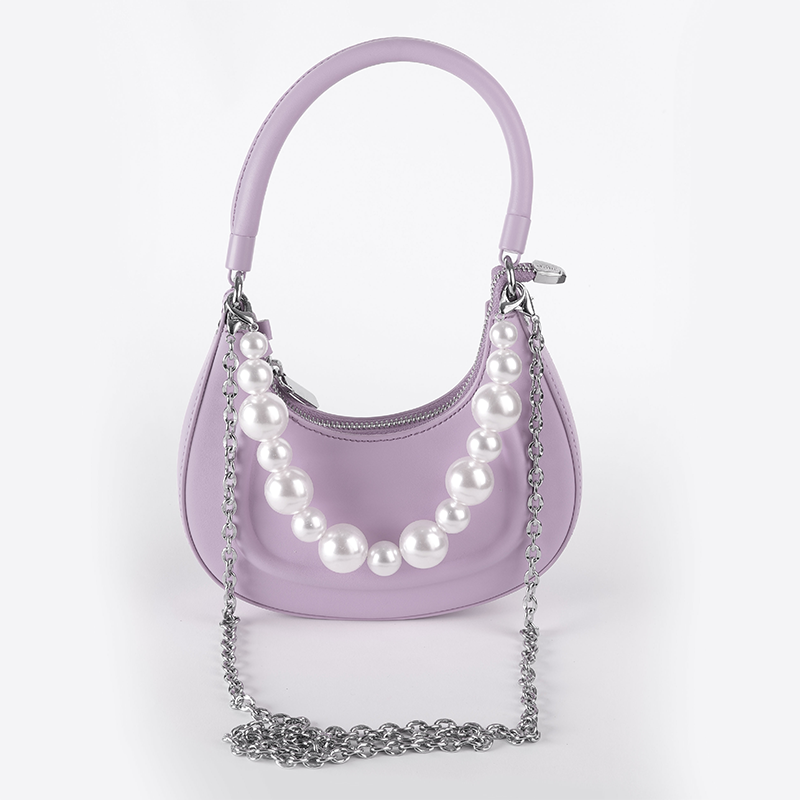 Pearl Chain Shoulder Bag ƒ?? Lavender