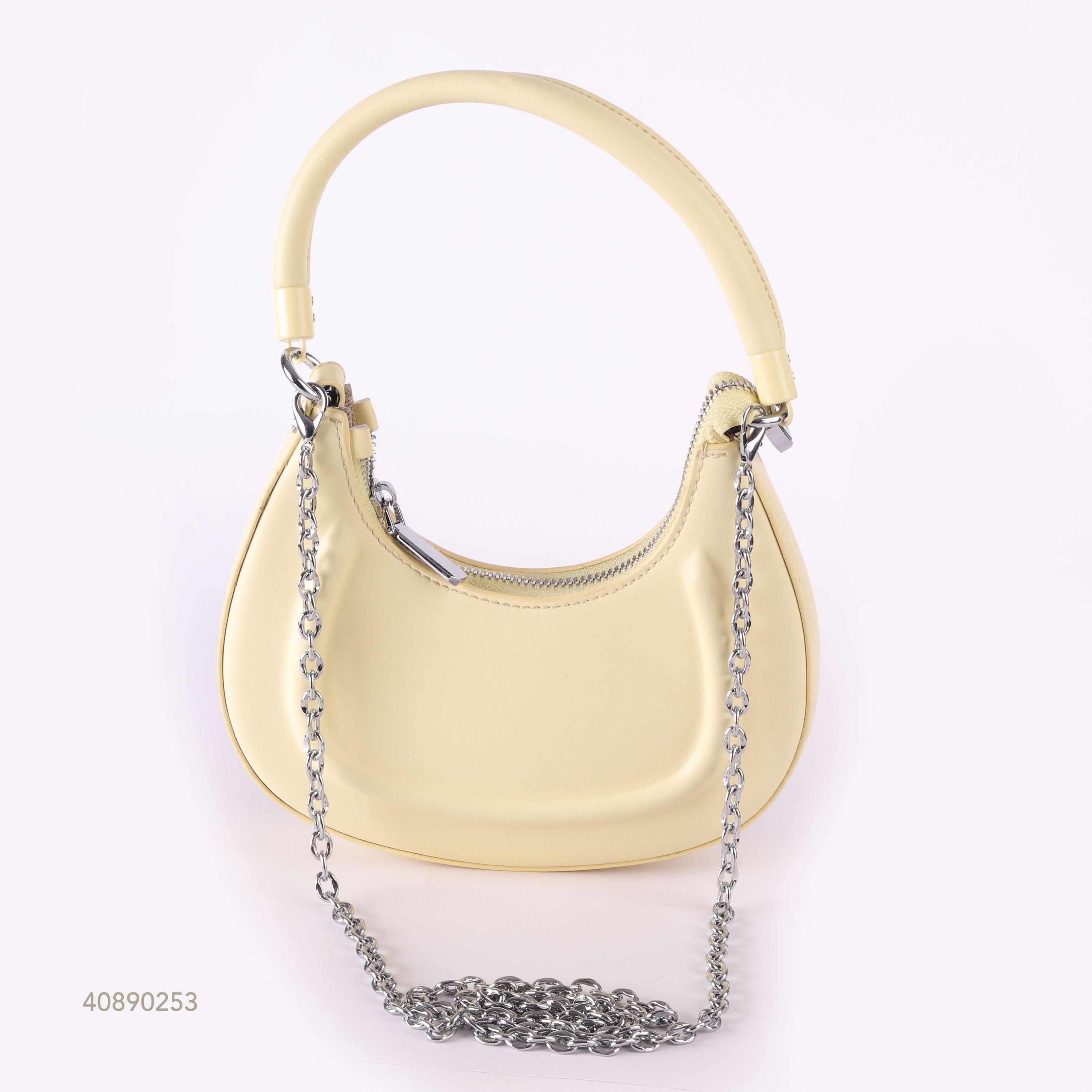 Pearl Chain Shoulder Bag Butter yellow