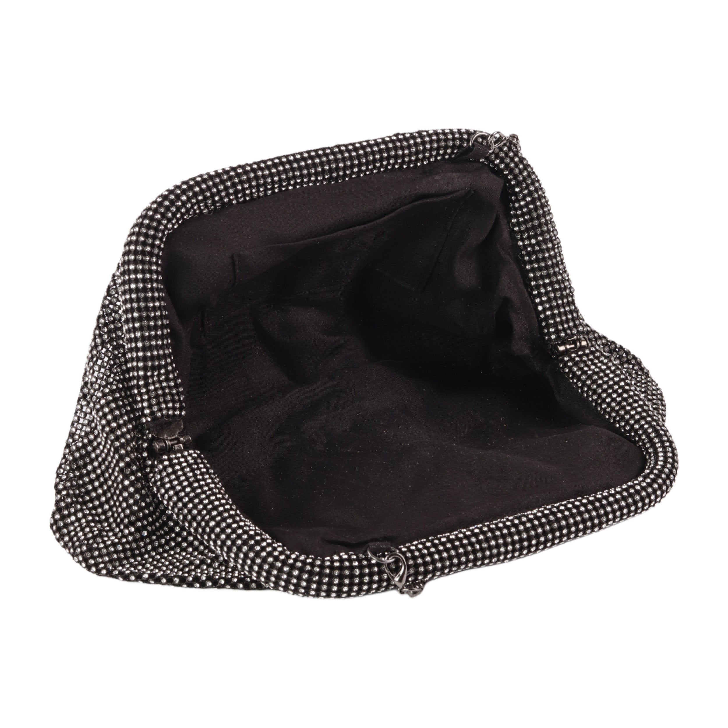 Rhinestone Soiree Clutch Bag Silver