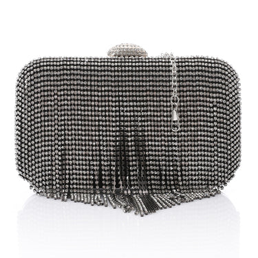 Fringe Rhinestone Evening Clutch ƒ?? Silver
