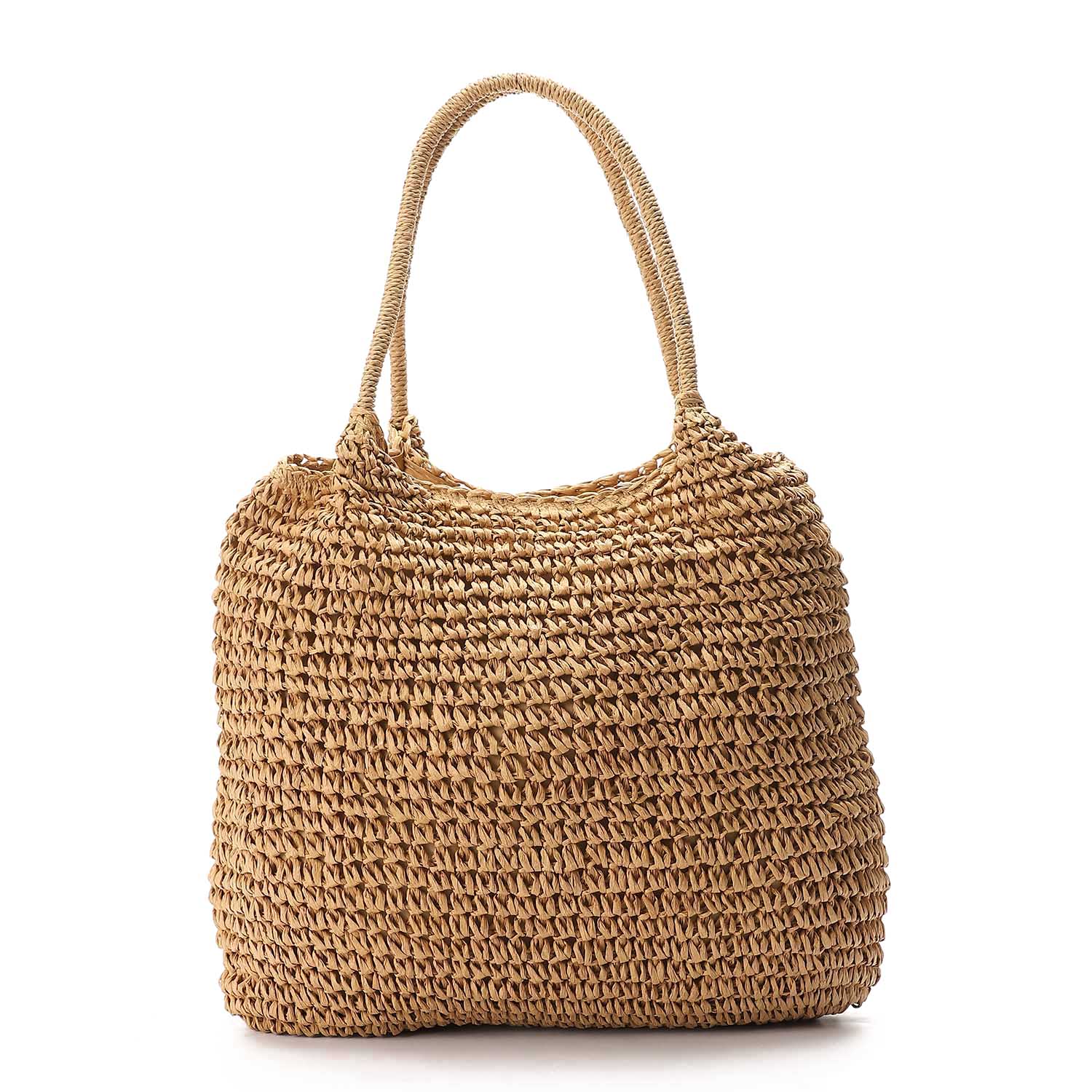 Handwoven Straw Tote Bag – Brown