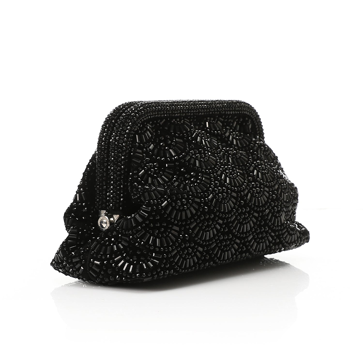 Rhinestone Soiree Clutch - Black