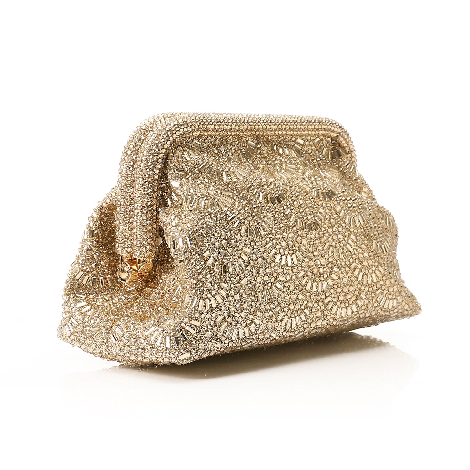 Rhinestone Soiree Clutch - Gold
