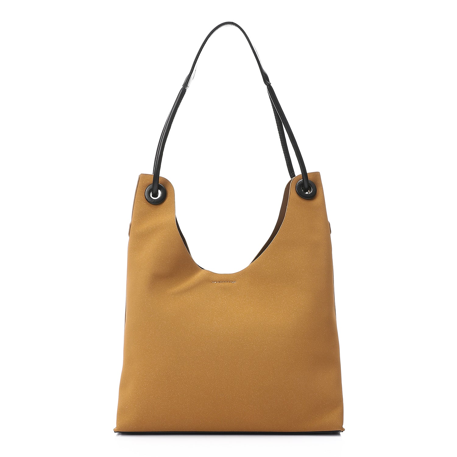 Hobo Shoulder Bag with Beaded Charm – Cafe