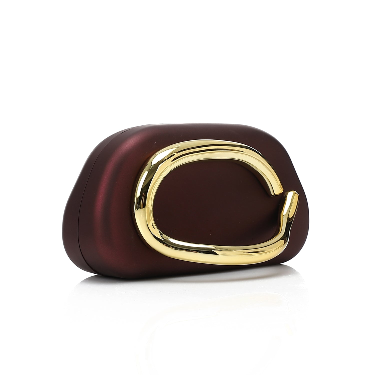 Statement Handle Clutch Burgundy